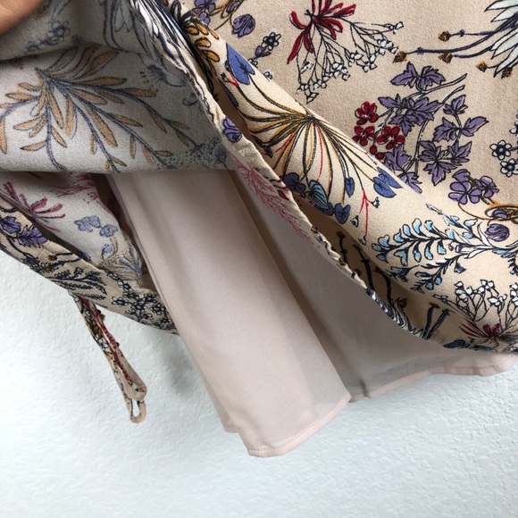 WAYF Boho Floral Tan Long sleeve Dress Small - Picture 8 of 8